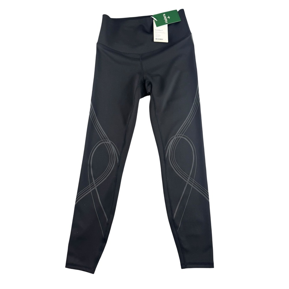 Halara SpeedWave High Waisted Leggings Black Grey Graphic Print Womens Sz M 7/8